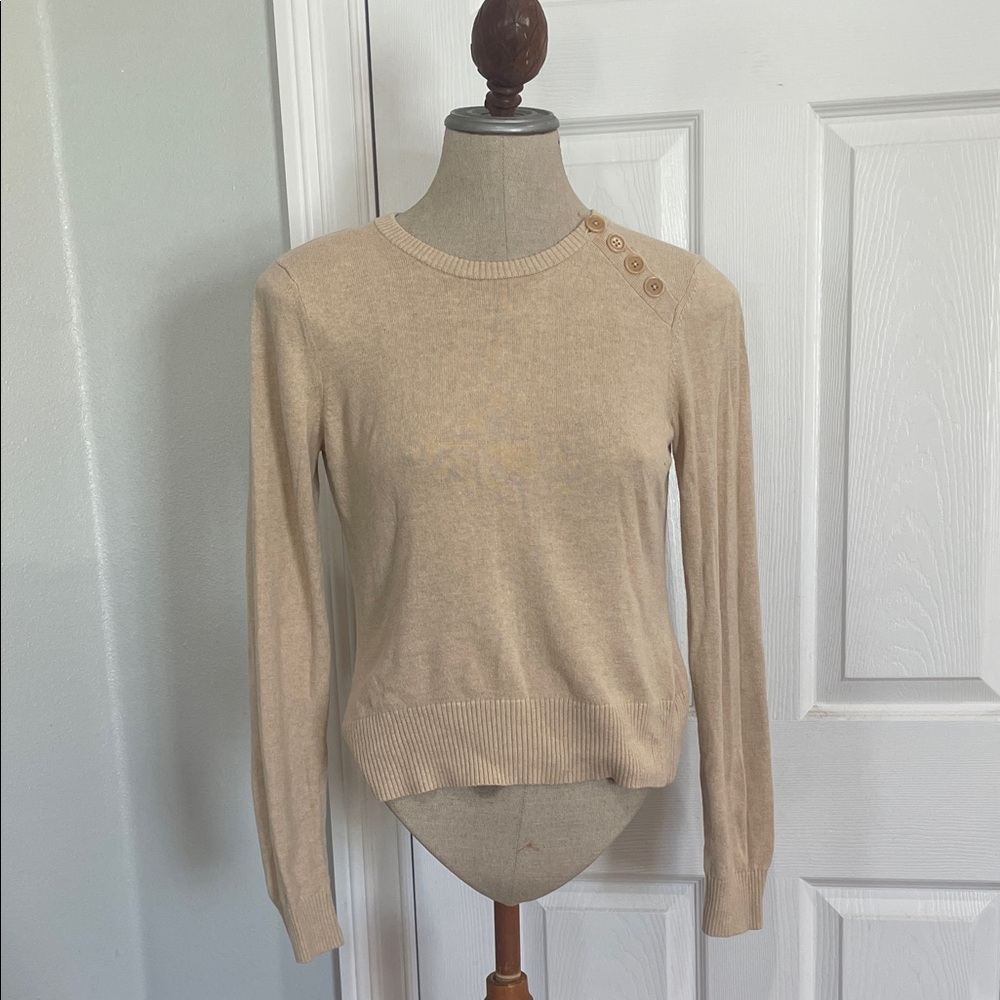 Vintage Y2K Gap Beige Button-Detail cotton blend pullover Sweater women’s size S